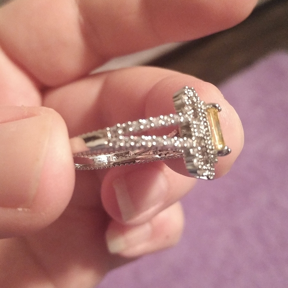 14k WG/Silver Victorian Citrine Topaz Fancy Ring 8 - Picture 2 of 13